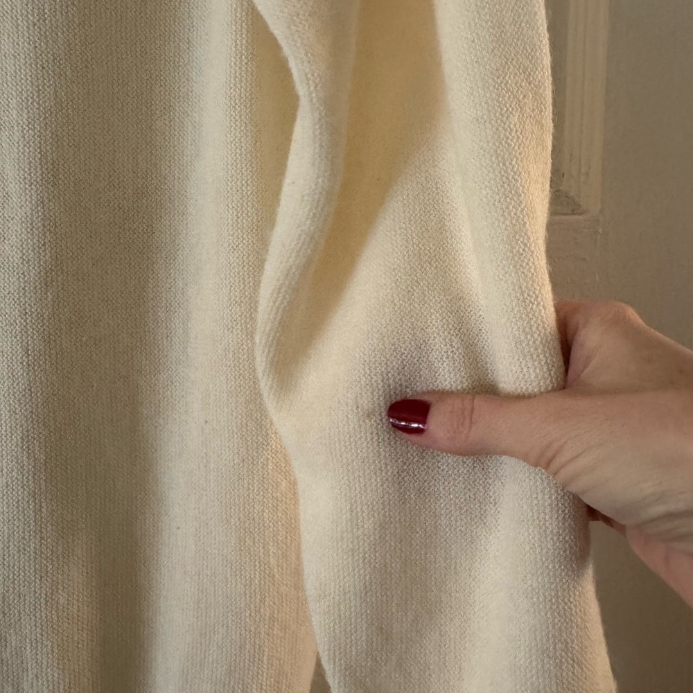 IZOD LACOSTE Vintage 70s/80s Cream/Off-White Preppy Knit Cardigan Men’s Large - Picture 6 of 7